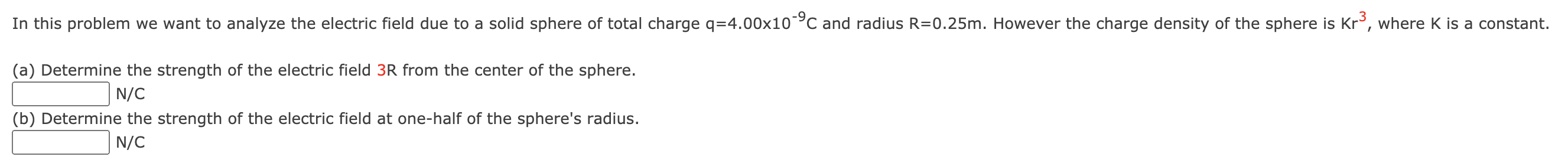 Solved In this problem we want to analyze the electric field | Chegg.com