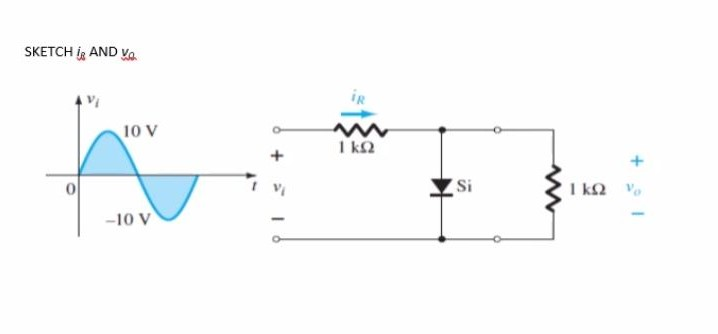 Solved SKETCH IR AND VA IR 10 V 1 ΚΩ + 1 ΚΩ να O Si -10 V | Chegg.com