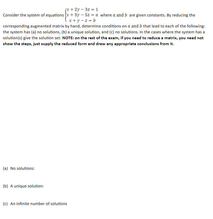 Solved Consider the system of equations | Chegg.com