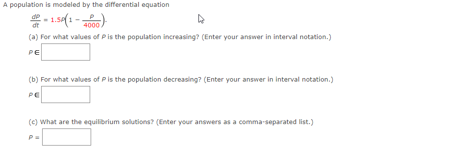 Solved A population is modeled by the differential equation | Chegg.com