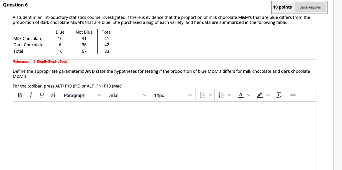 Solved Question 6 10 points Save Answer A student in an | Chegg.com