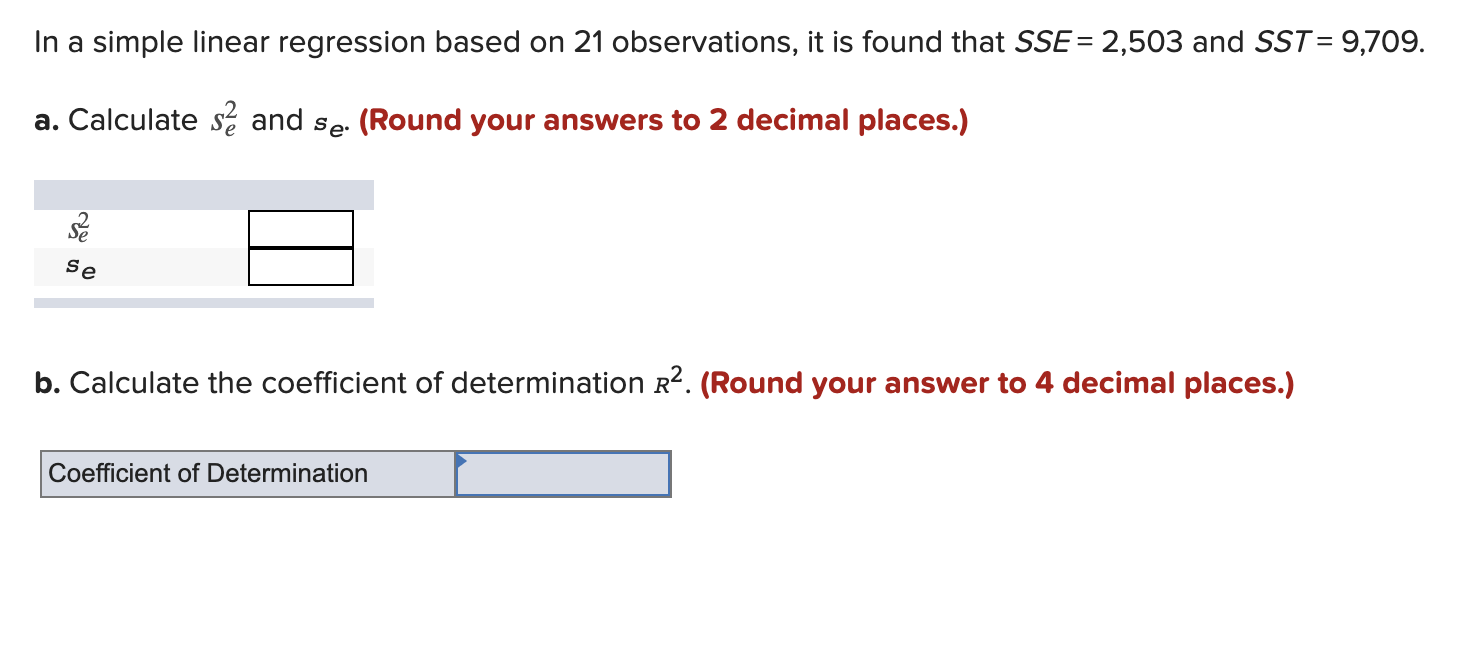 Solved In a simple linear regression based on 21 | Chegg.com