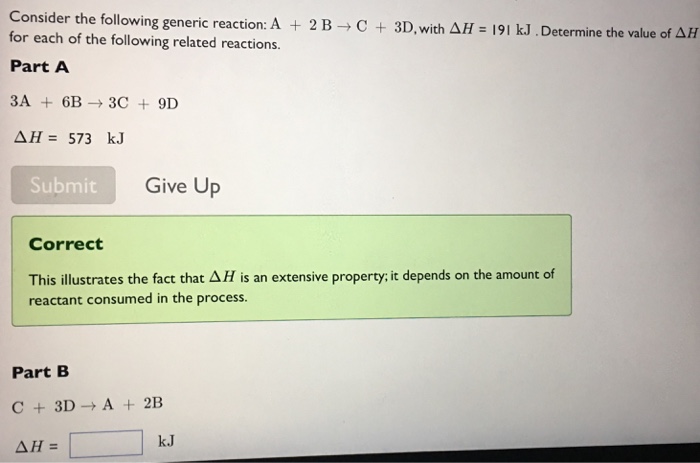 Solved Consider the following generic reaction: A + 2 B → C | Chegg.com