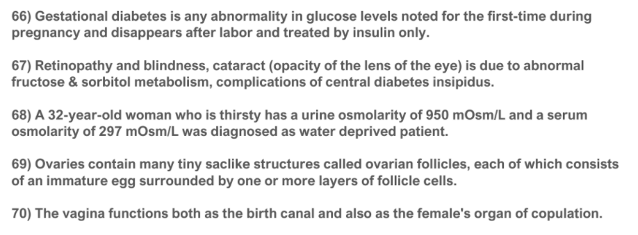 66 Gestational Diabetes Is Any Abnormality In Glu Chegg Com