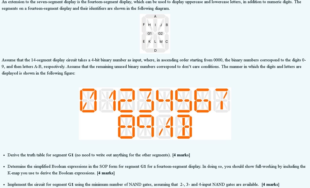 Solved An extension to the seven-segment display is the | Chegg.com