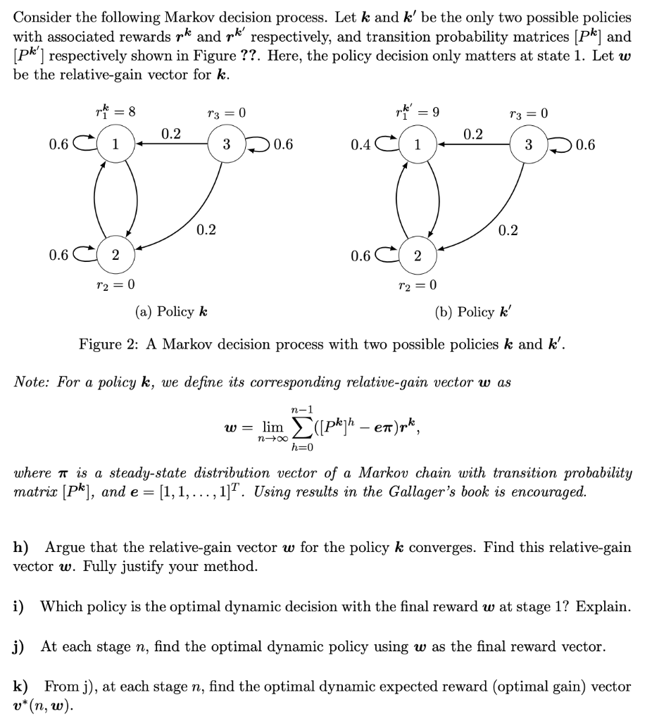 Consider The Following Markov Decision Process. Let K | Chegg.com