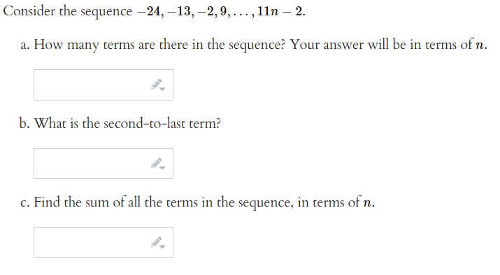 Solved Consider The Sequence −24 −13 −2 9 … 11n−2 A How