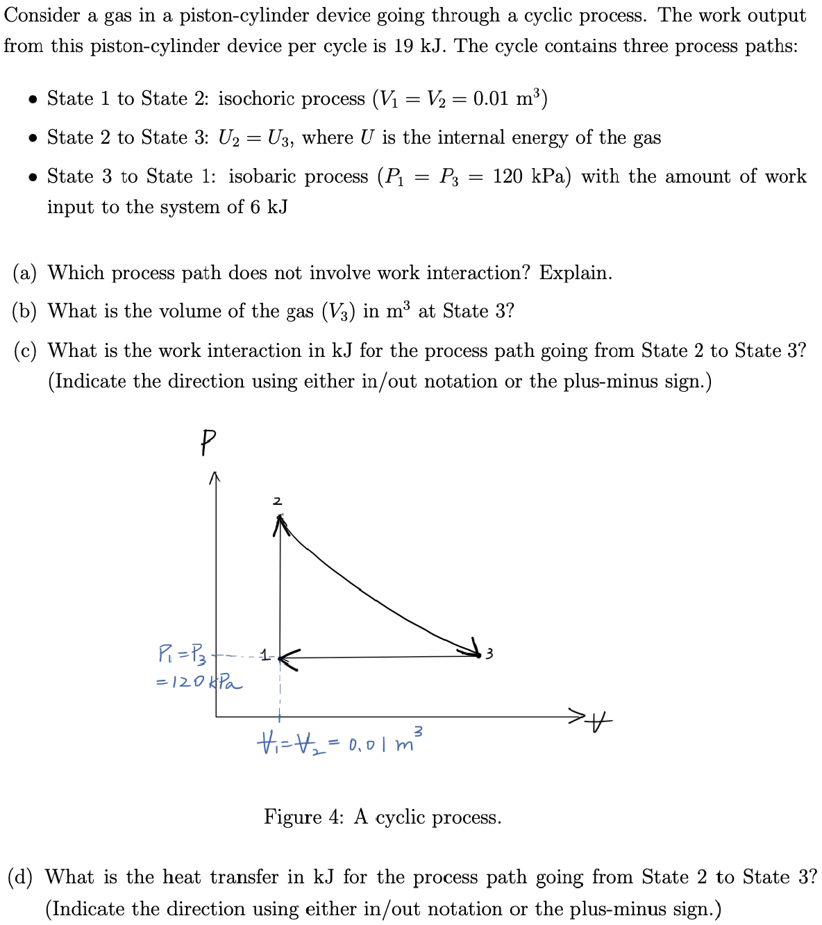 Solved Consider a gas in a pistoncylinder device going