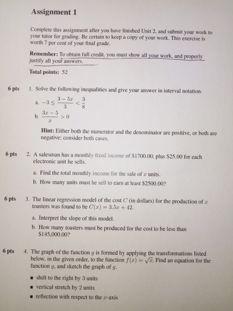 Solved Assignment 1 Complete This Assignment After You Have | Chegg.com