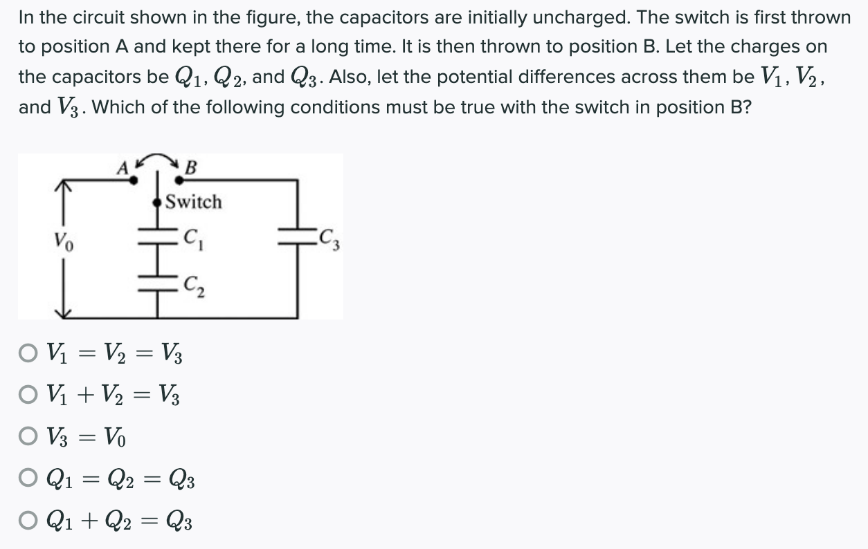 Solved In the circuit shown in the figure, the capacitors