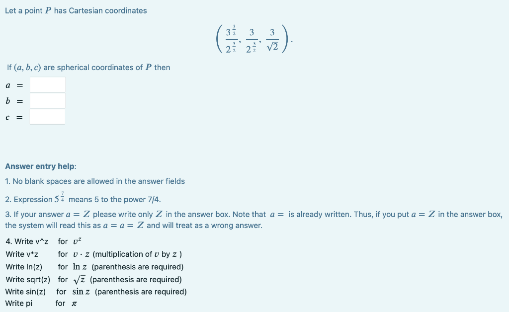 Solved Let a point P has Cartesian coordinates | Chegg.com