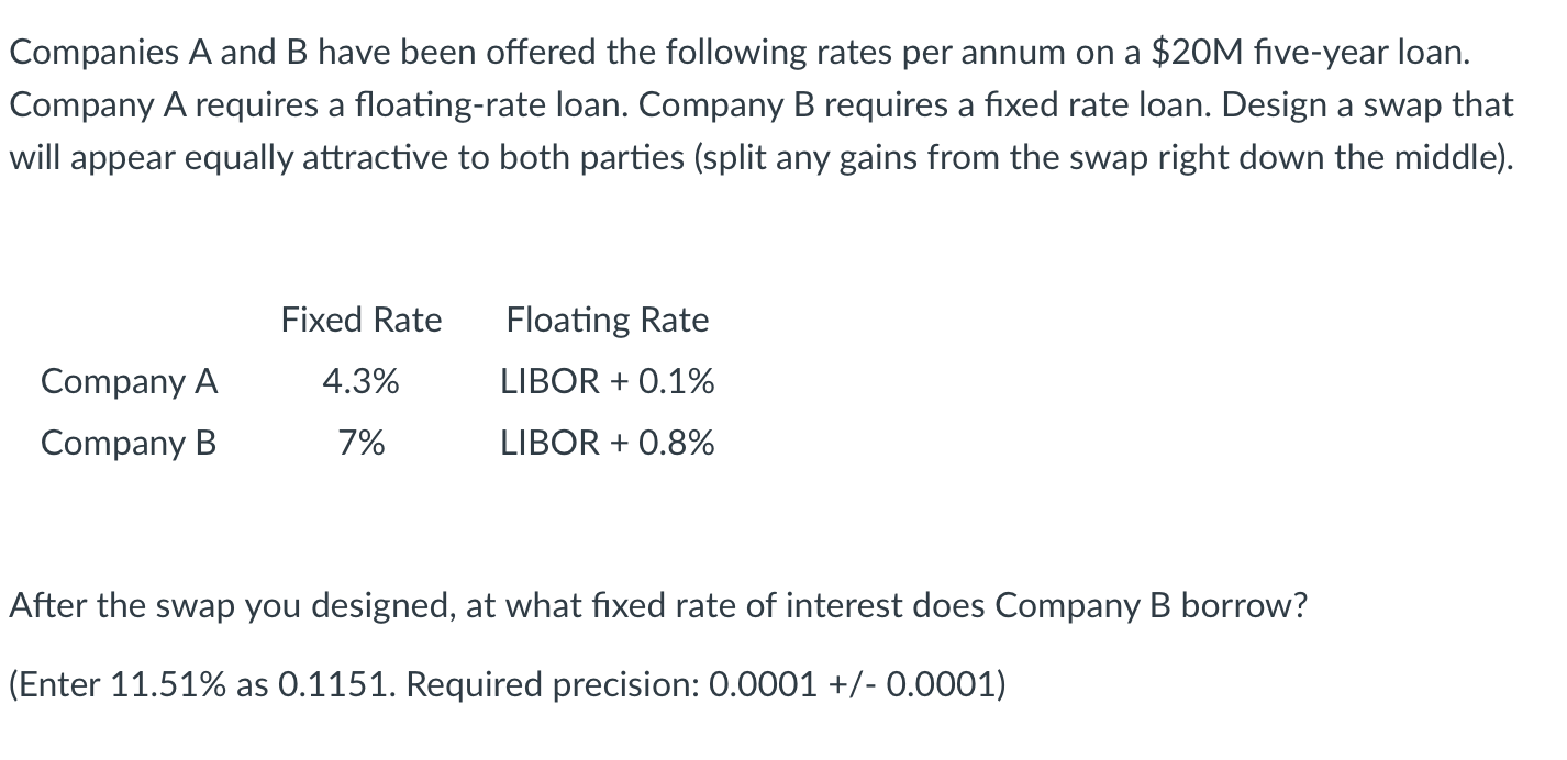 Solved Companies A And B Have Been Offered The Following | Chegg.com