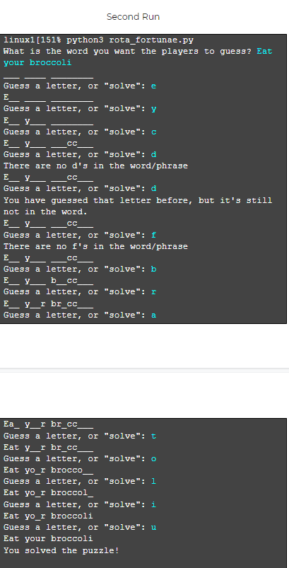 Solved Python Take in a word / phrase to use for | Chegg.com