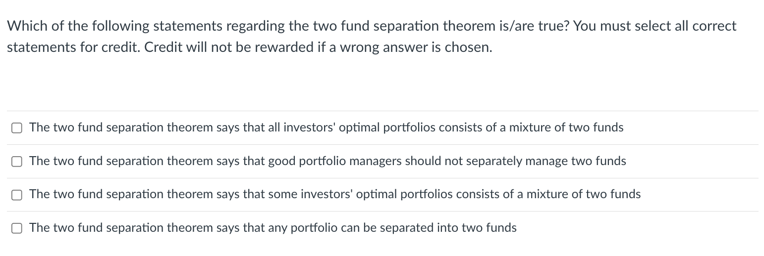 Solved Which of the following statements regarding the two | Chegg.com