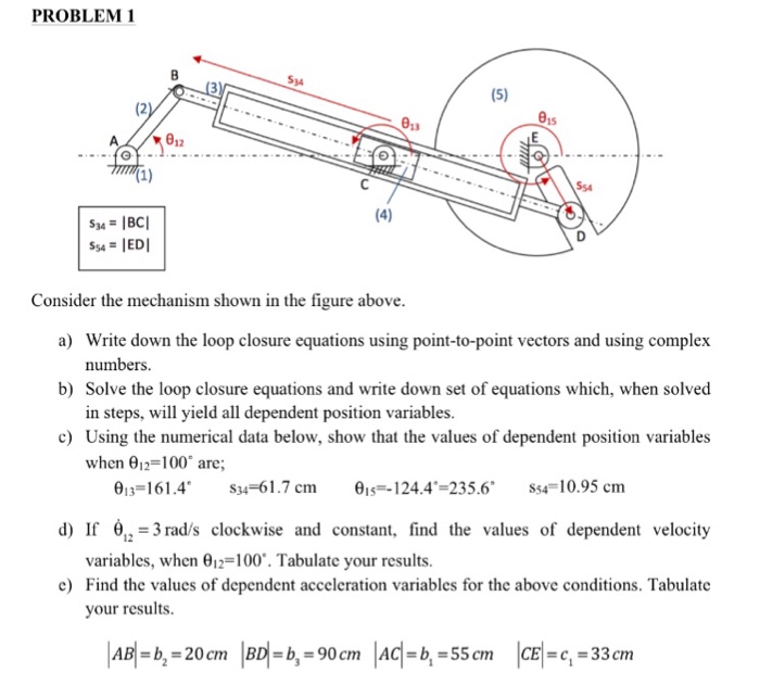 PROBLEM 1 534 (2 12 Consider the mechanism shown in | Chegg.com