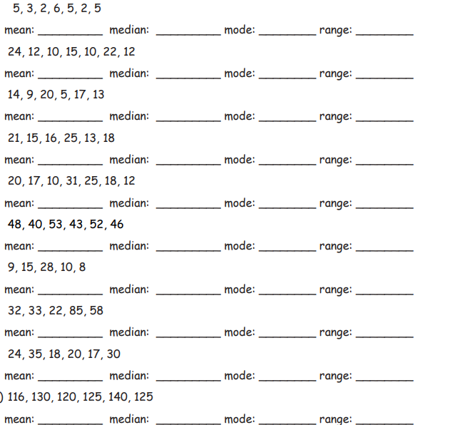 Solved Find the mean, median, mode(s), ﻿and range of the | Chegg.com