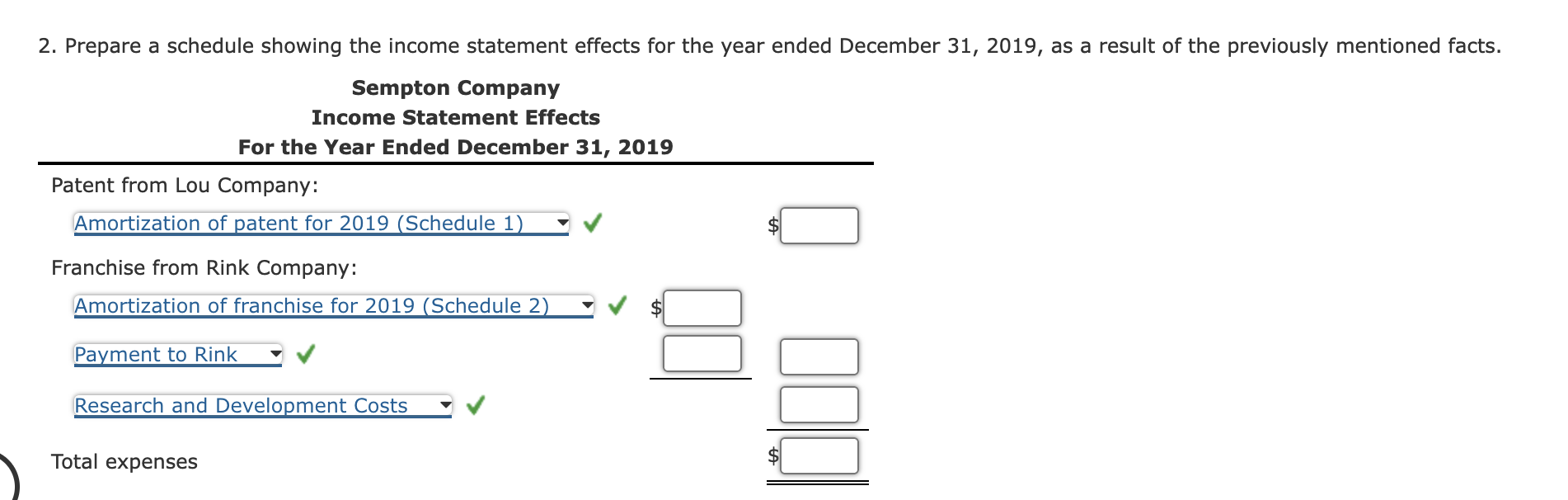 Solved Intangibles Balance Sheet Presentation and