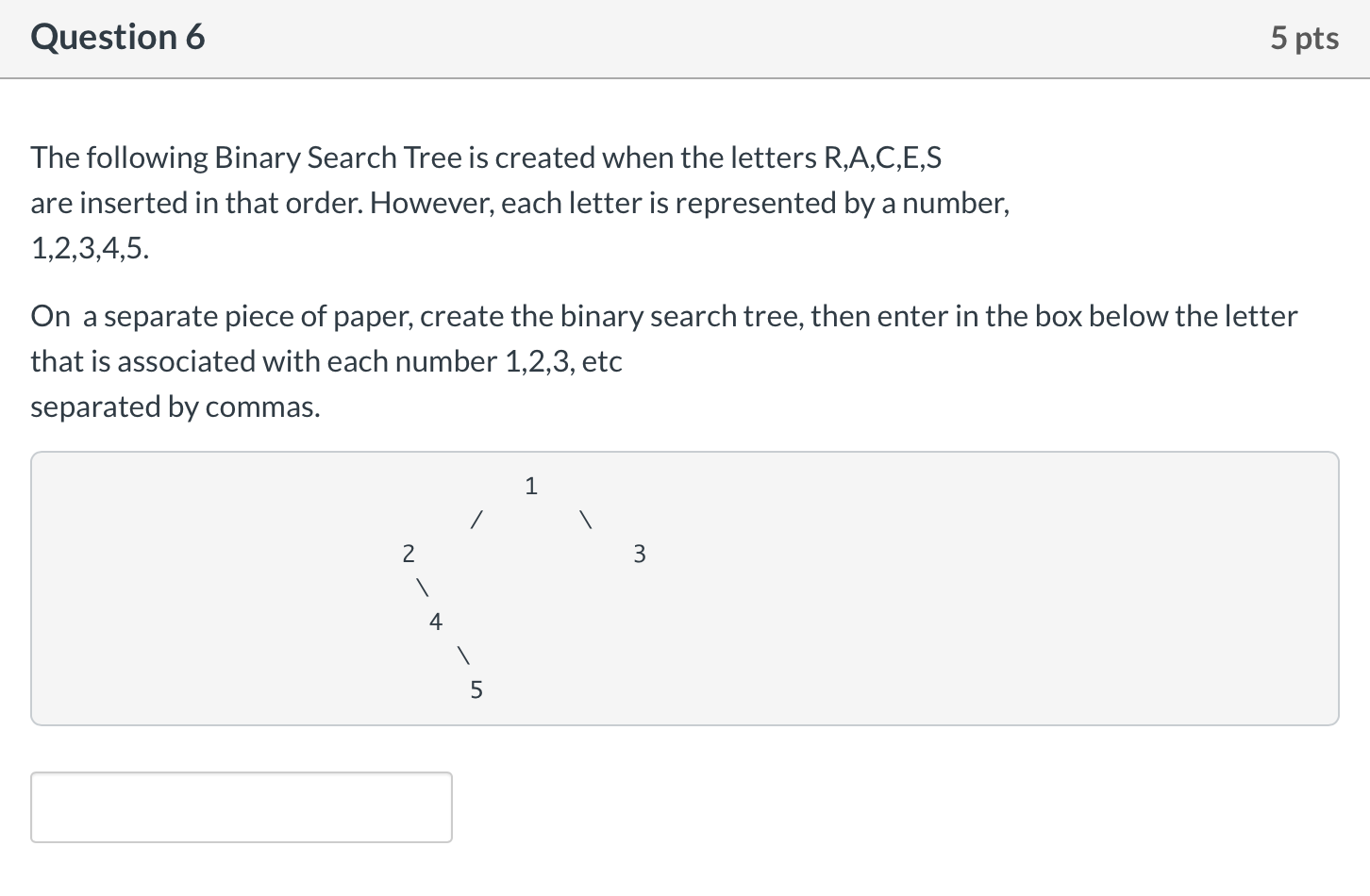 Solved Question 6 5 pts The following Binary Search Tree is | Chegg.com