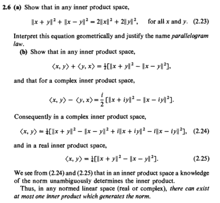 Solved 2.6 (a) Show that in any inner product space, X +