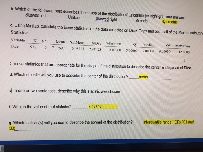 Solved b. Which of the following best describes the shape of | Chegg.com