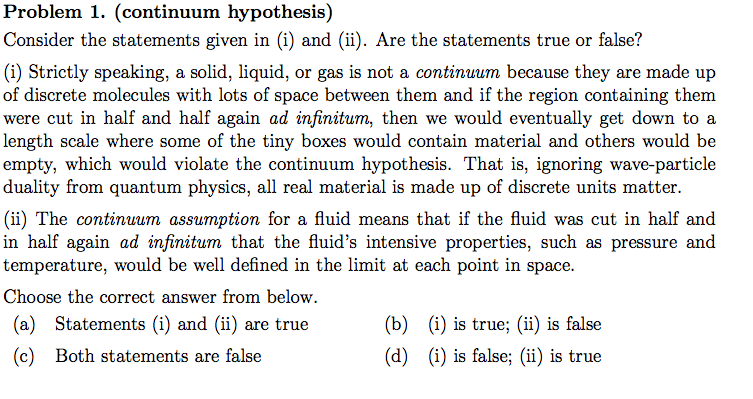 continuum hypothesis questions