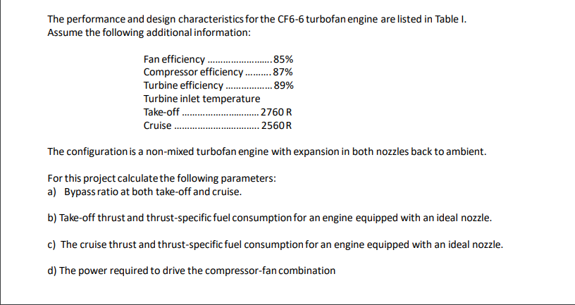 Solved The performance and design characteristics for the | Chegg.com