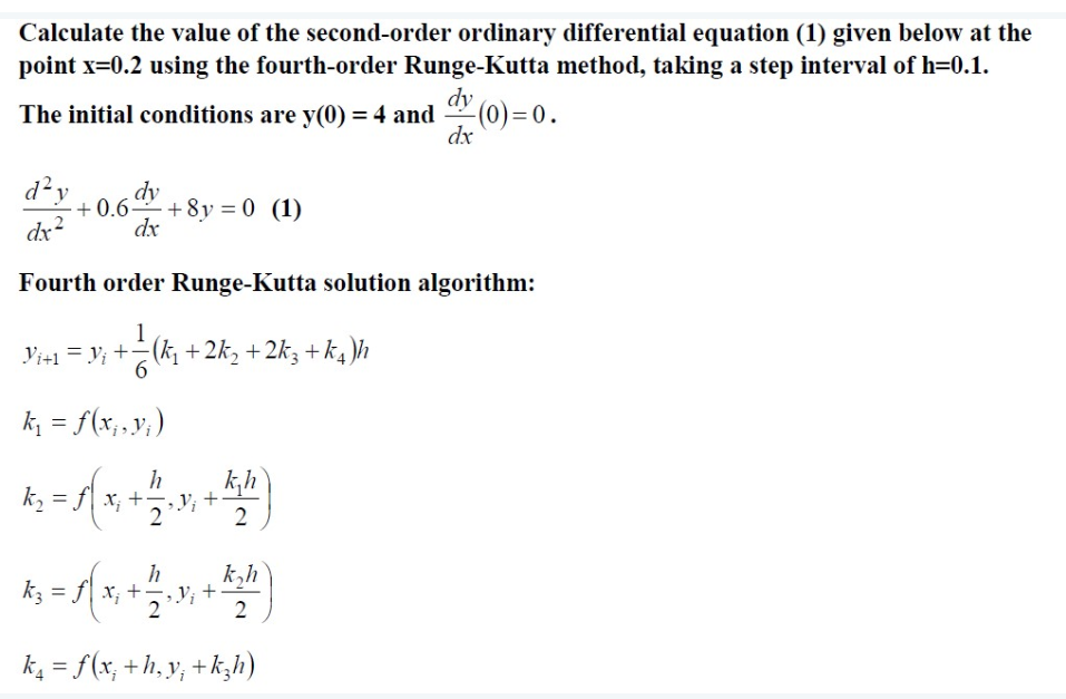 Second order deals differential equations calculator