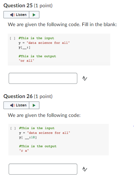 Solved We are given the following code. Fill in the blank: | Chegg.com