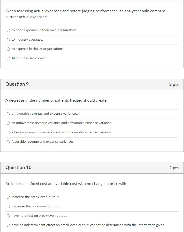 Solved When assessing actual expenses and before judging | Chegg.com