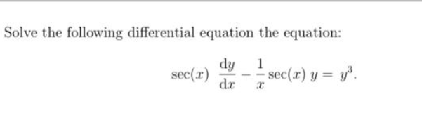 Solved Solve the following differential equation the | Chegg.com