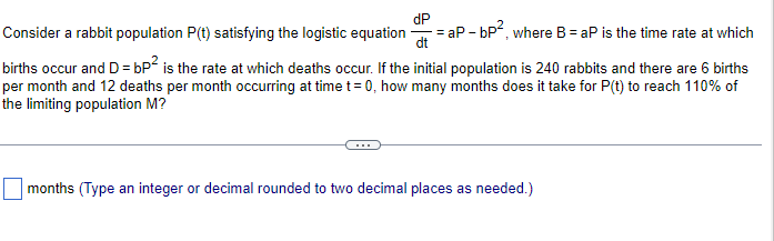 Solved Consider A Rabbit Population P(t) Satisfying The | Chegg.com