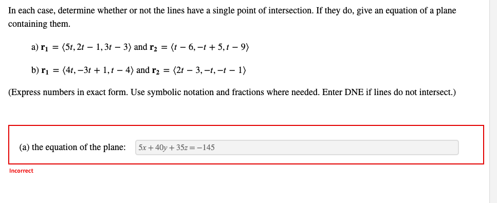 Solved (b) Determine If The Lines Are Distinct Parallel | Chegg.com