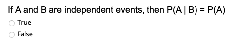 Solved If A And B Are Independent Events, Then P( AB) = P(A) | Chegg.com