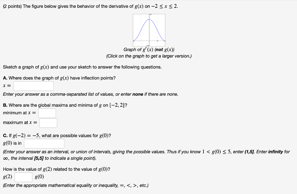 Solved (2 points) The figure below gives the behavior of the | Chegg.com