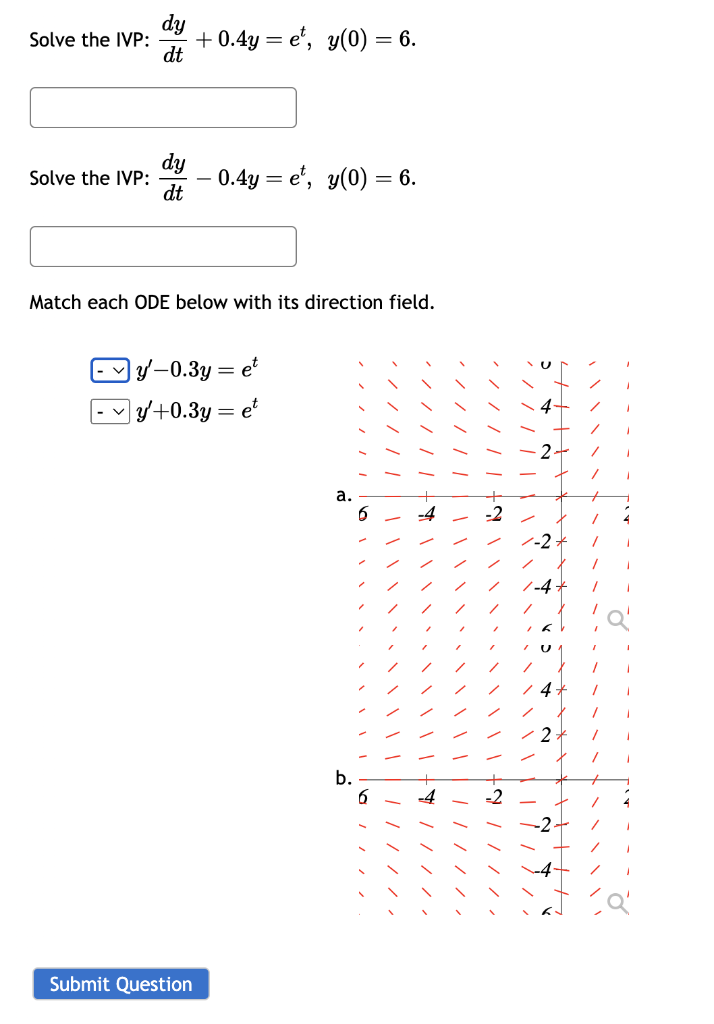 Solved Solve The Ivp Dtdy 0 4y Et Y 0 6 Solve The Ivp