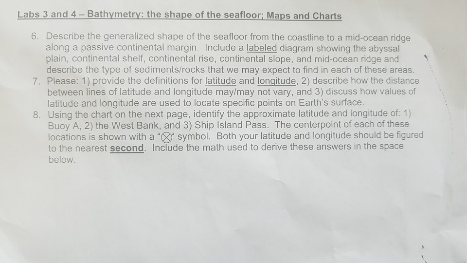 Bathymetry The Shape Of The Seafloor Lab Answers