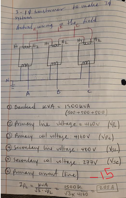 For the following figure, find primary feeder size,