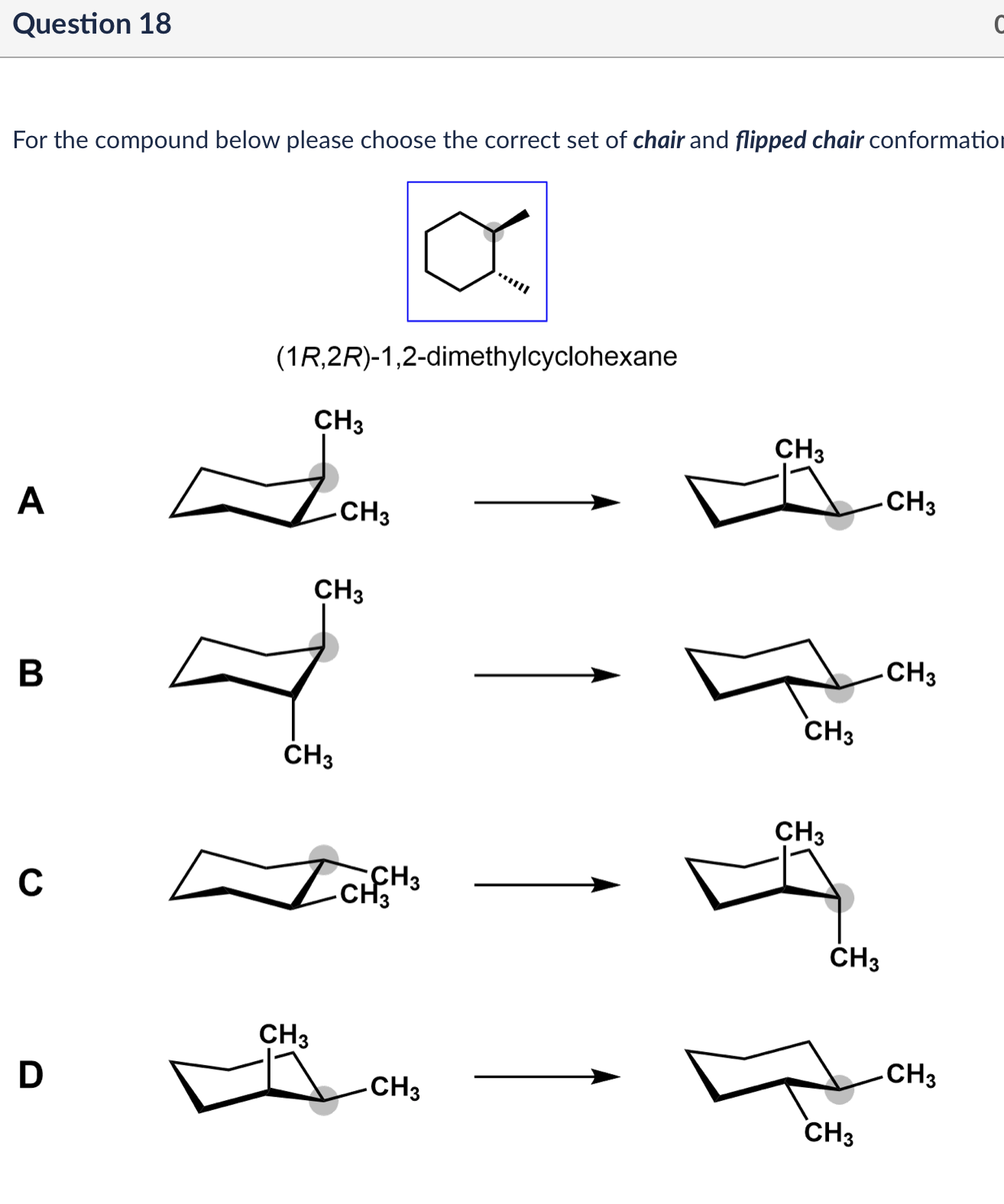 Solved For the compound below please choose the correct set | Chegg.com