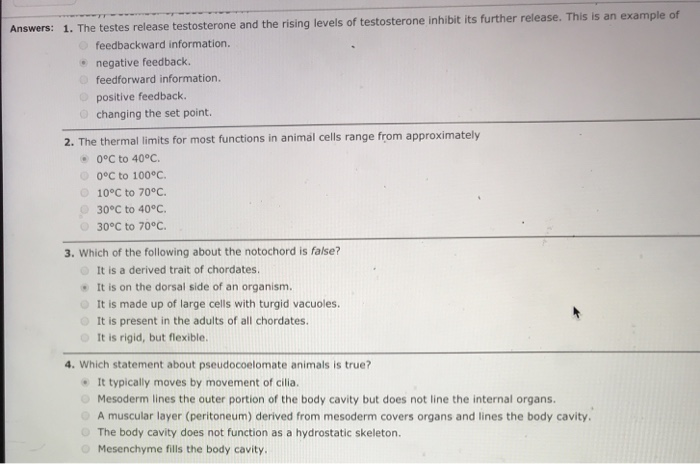 Solved Answers: 1. The testes release testosterone and the | Chegg.com