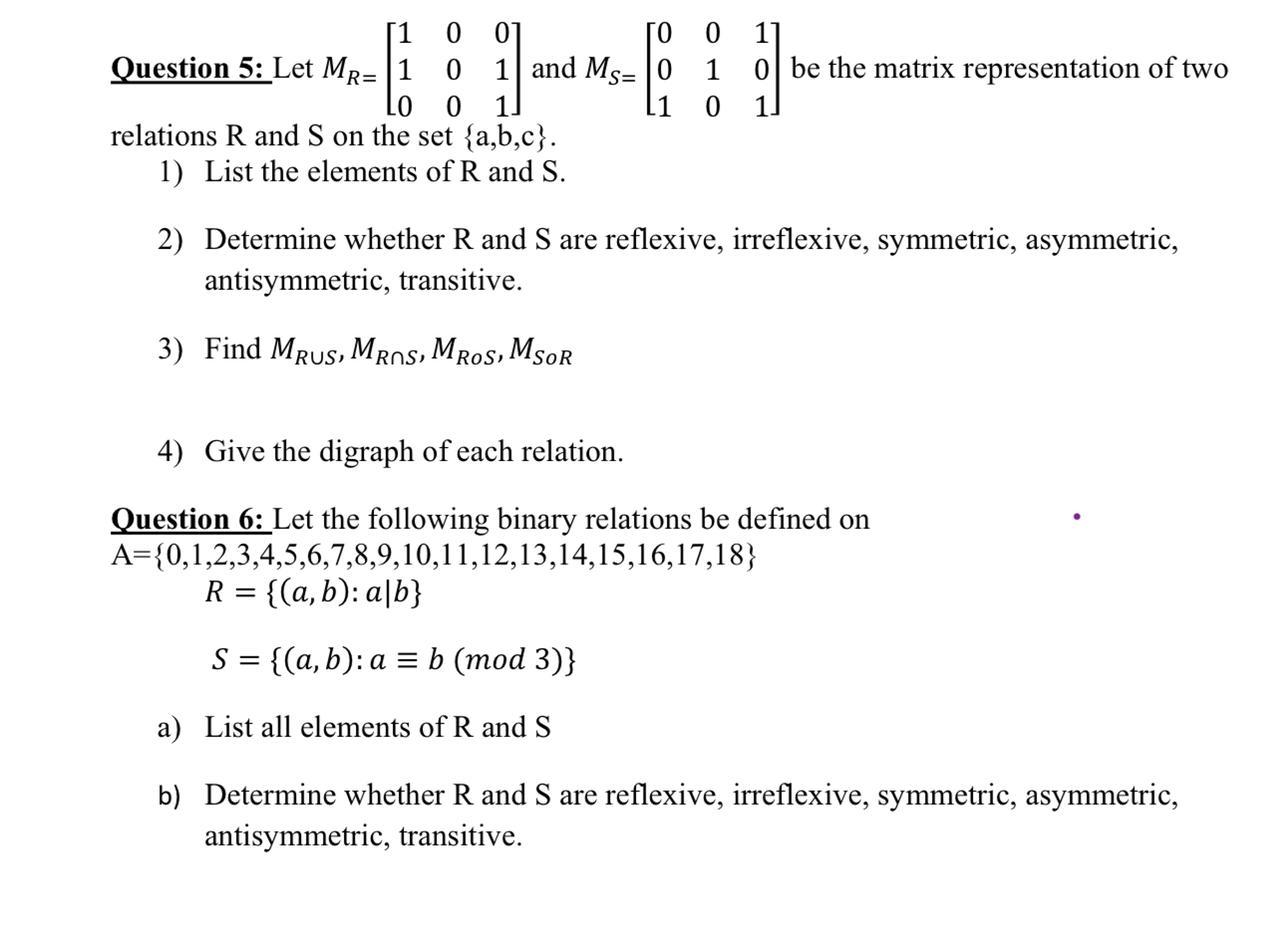 Solved 0 o be the matrix representation of two = (1 0] o | Chegg.com