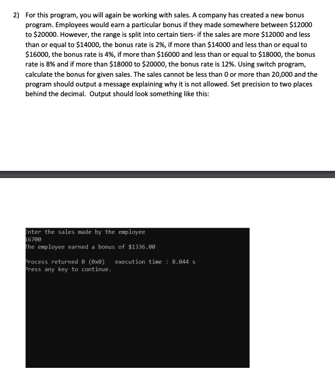 Solved 2) For this program, you will again be working with | Chegg.com
