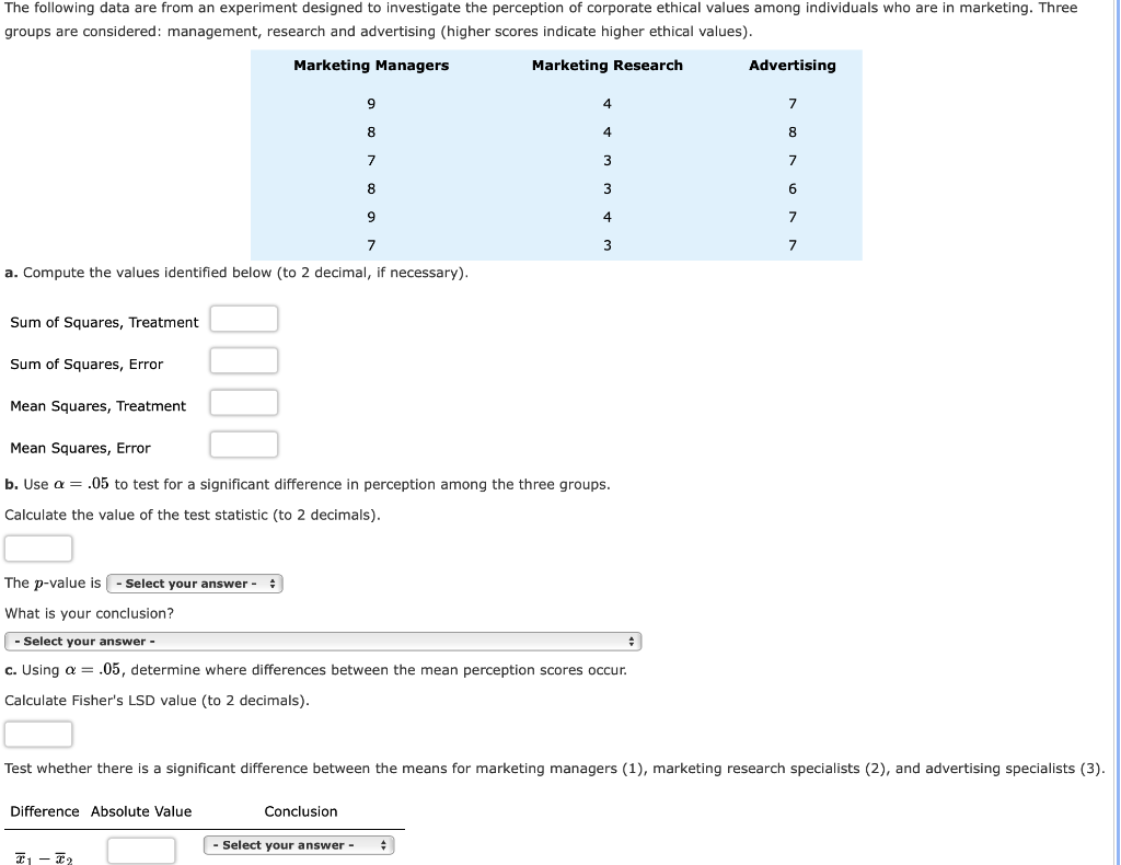Solved Difference Absolute Value Conclusion - Select your | Chegg.com
