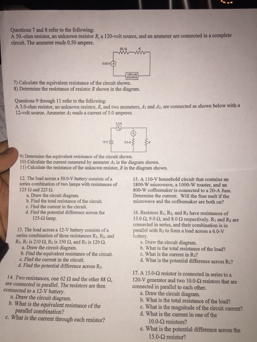 Solved Questions 7 And 8 Refer To The Following A 50.oh...