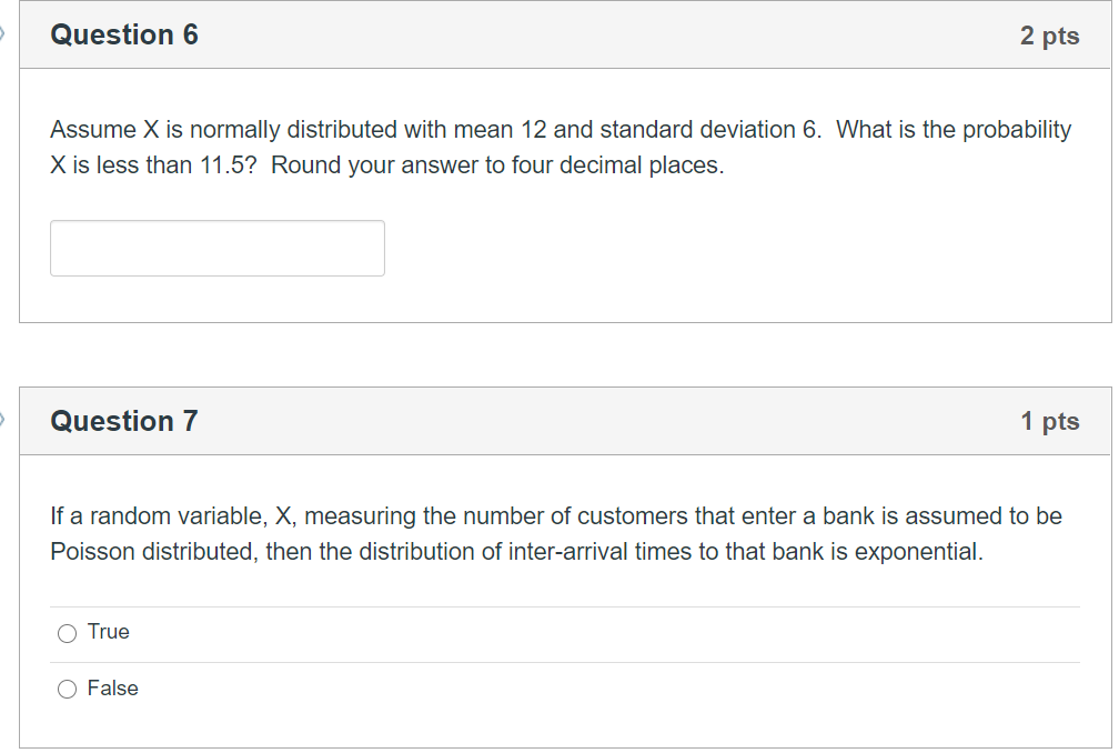 Solved Question 6 2 pts Assume X is normally distributed | Chegg.com