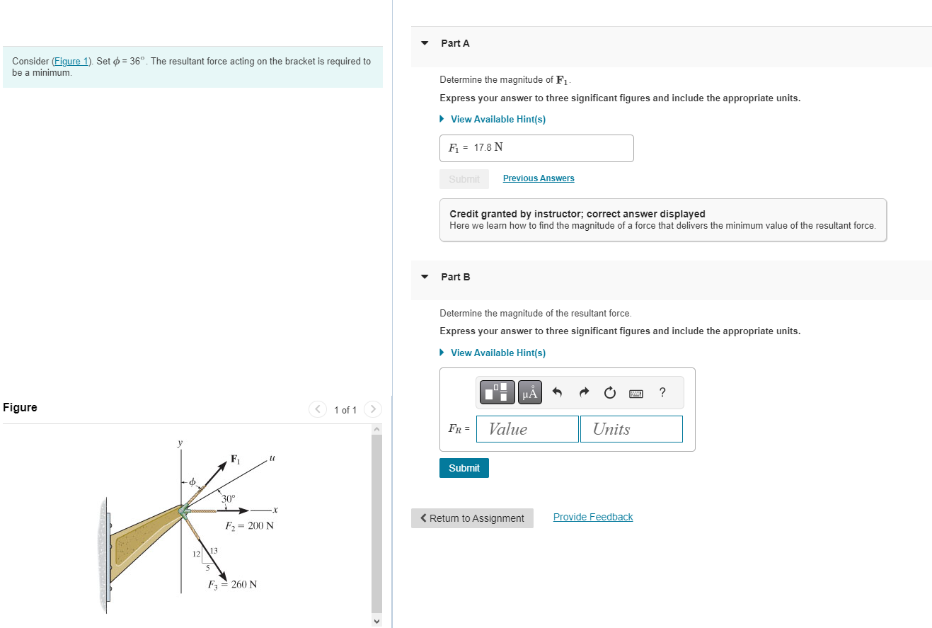 Solved Consider (Figure 1). Set ϕ=36∘. The resultant force | Chegg.com