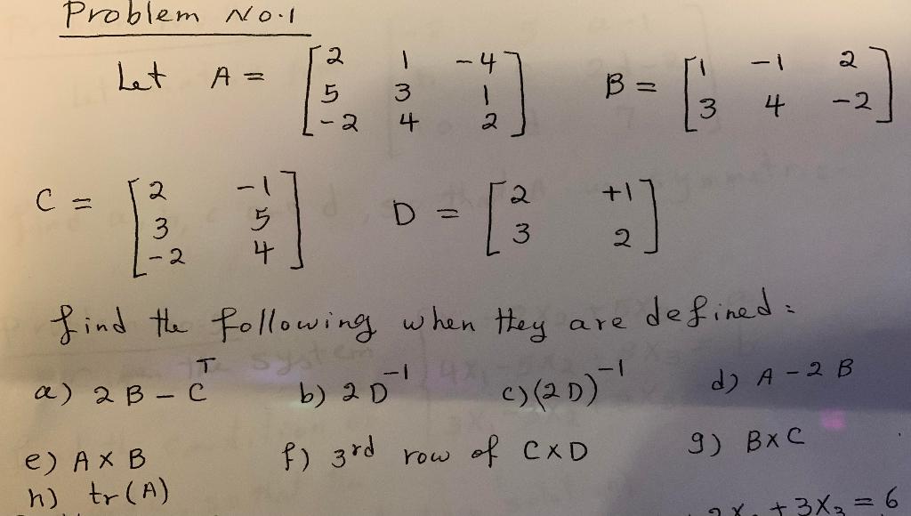 Solved Problem No.1 2 1-4 - 1 2 Let A = E) = 6 5 3 4 1 2 3 4 | Chegg.com