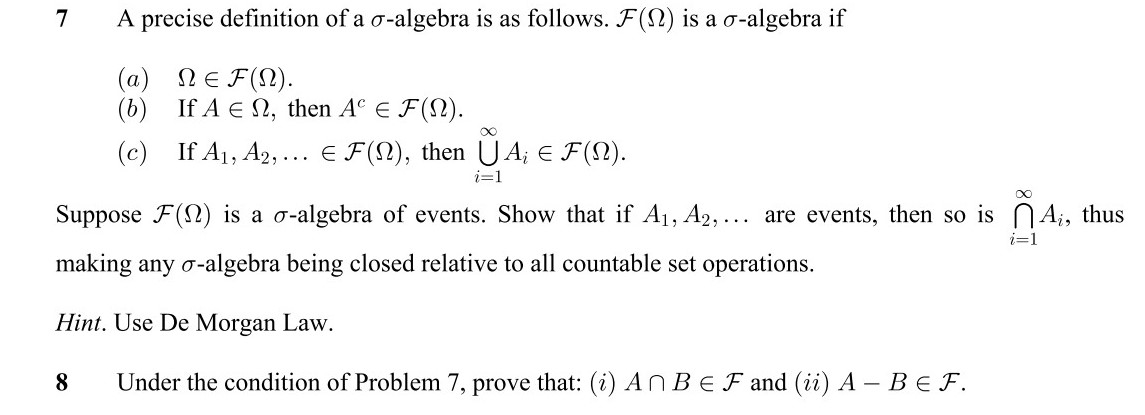 Solved 7 A Precise Definition Of A O Algebra Is As Follow Chegg Com