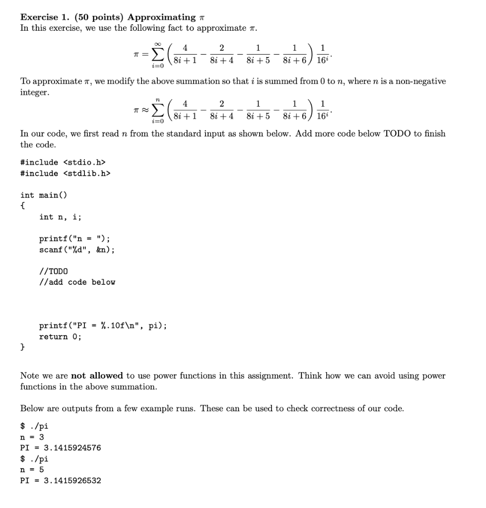 Solved exercise 1 50 points approximating in this chegg