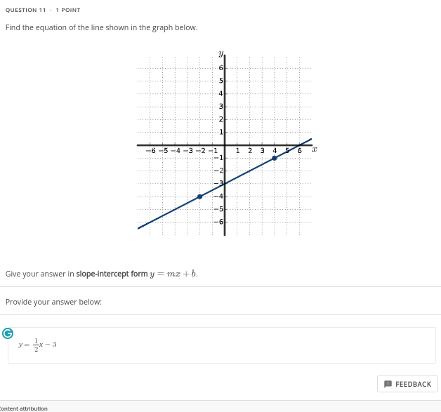 Solved Find the equation of the line shown in the graph | Chegg.com