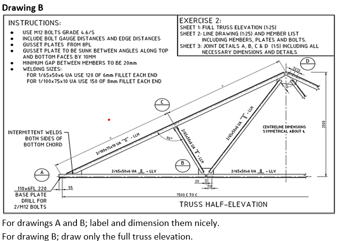 Solved Draw the following two number structural steel | Chegg.com